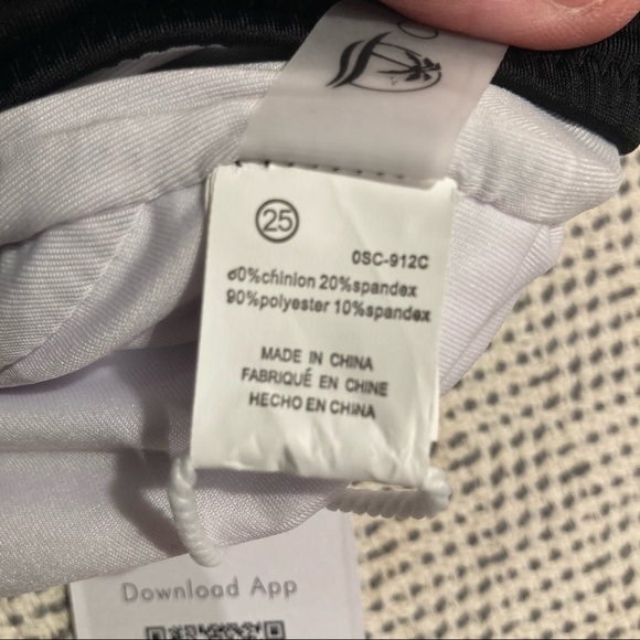 CUPSHE Sz L One piece color block peach /salmon black white tank suit NEW - Picture 5 of 8